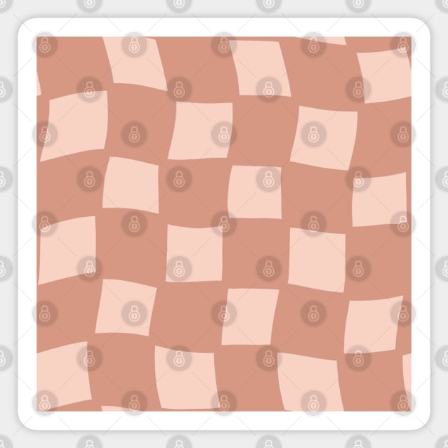 Abstract Checker Board - muted peach Sticker by JuneNostalgia